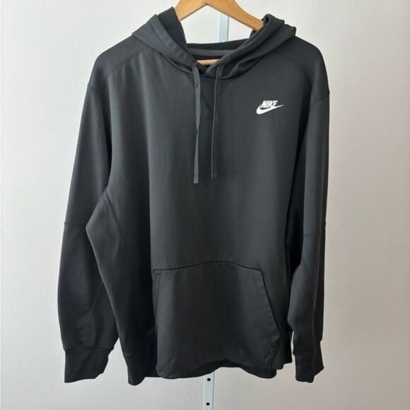Nike Therma Fit Hoodie Men’s Size XL Black Kangaroo Pocket Streetwear Athleisure - Picture 1 of 12